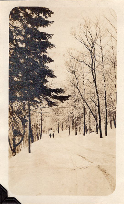 [Snapshot of snowy path]